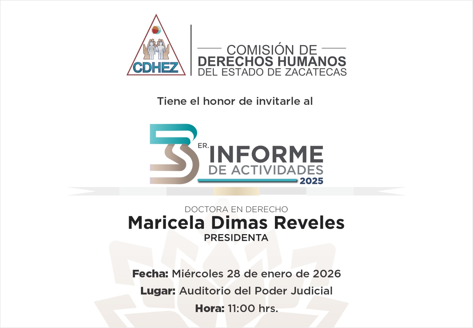 PRESENTA MARICELA DIMAS INFORME DE LA COMISIÓN DE DERECHOS HUMANOS DEL ESTADO DE ZACATECAS