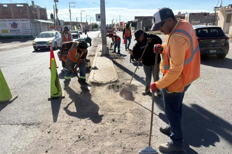 Reparan luminarias y dan mantenimiento a camellones en Guadalupe