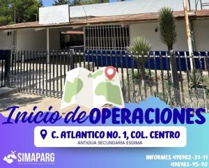 INICIA EL SIMAPARG OPERACIONES  EN SU NUEVA DIRECCIÓN, EN LA COLONIA CENTRO